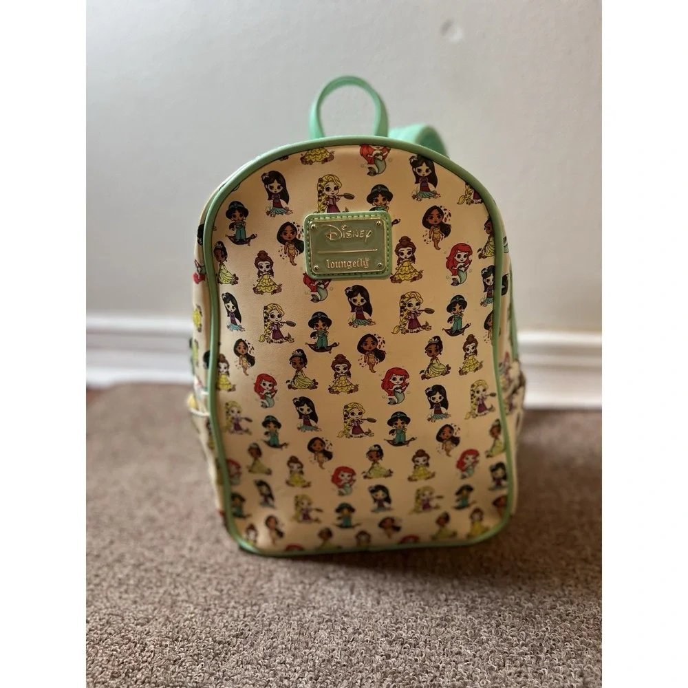 Loungefly Disney Princess Chibi Mini Backpack Cream Mint Green Good - Picture 2 of 12